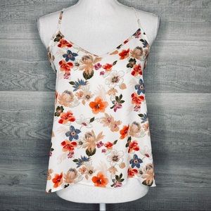Pink & Orange Floral Tank Top by Hollister Small